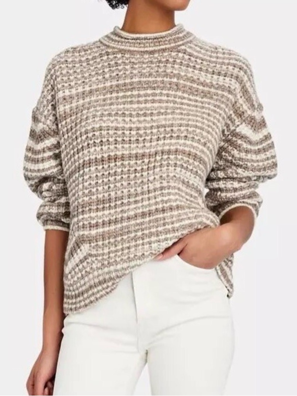 Rails Striped Crewneck Sweater in a wool Alpaca blend